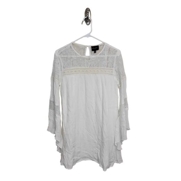 Romeo & Juliet Couture Angel Sleeve Lace Peasant Midi Dress - Picture 1 of 7